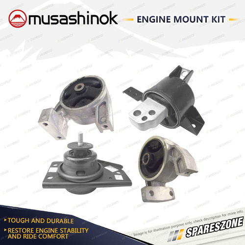 Musashinok Full Engine Mount Kit for Kia Rio JB 1.4L 1.6L 4Cyl 05-11 AT MT
