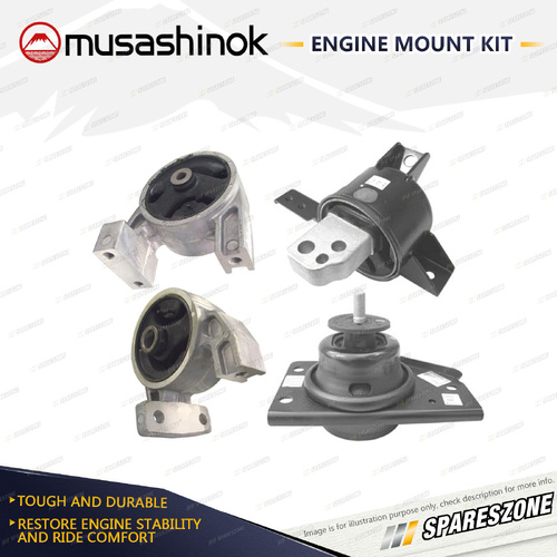 Musashinok Full Engine Mount Kit for Kia Rio JB 1.4L 1.6L 4Cyl 05-11 LH Genuine