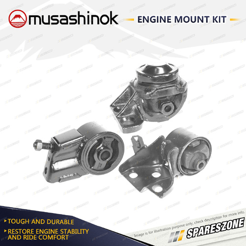 Musashinok Full Engine Mount Kit for Mazda 626 GD 2WS 2.2L Turbo F2T 87-91 Auto