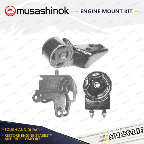 Musashinok Full Engine Mount Kit for Mazda 121 DA 1.3L 4Cyl B3 3/87-11/90 Auto