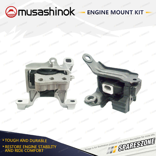 Musashinok LH + RH Engine Mount Kit for Mazda 2 DJ DL 1.5L 4Cyl FWD 14-On