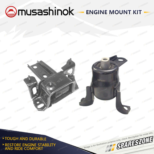 Musashinok LH + RH Engine Mount Kit for Mazda 2 DE 1.5L 4Cyl ZY 07-15 Manual