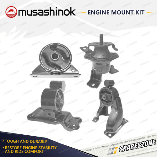 Musashinok Full Engine Mount Kit for Mitsubishi Lancer CH 2.4L 4G69 05-07 Manual