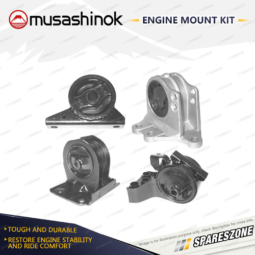 Musashinok Full Engine Mount Kit for Mitsubishi Galant HJ 2.0L 6A12 93-96 Manual