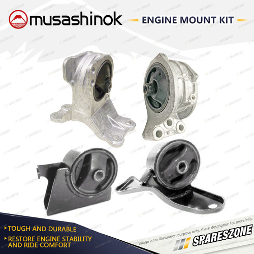 Musashinok Full Engine Mount Kit for Mitsubishi Nimbus UG 2.4L 4G64 98-03 Manual