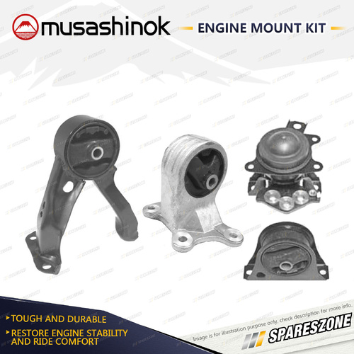 Musashinok Full Engine Mount Kit for Mitsubishi Grandis BA 2.4L 4G69 04-10 Auto
