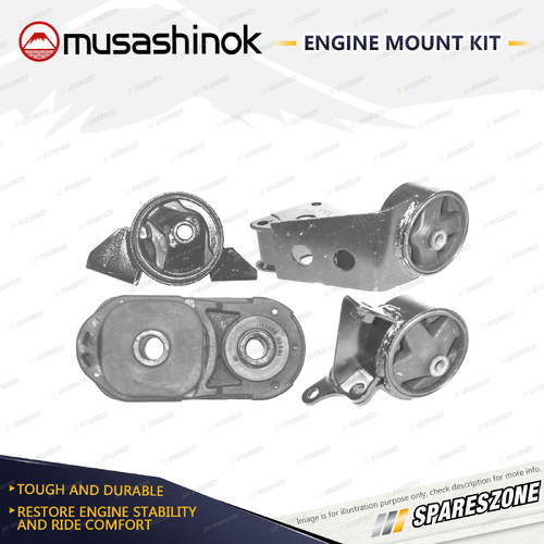 Musashinok Full Engine Mount Kit for Nissan Pulsar N14 1.6L GA16DE 91-95 Manual