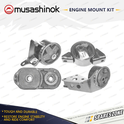 Musashinok Full Engine Mount Kit for Nissan Pulsar N14 1.6L GA16DE 91-95 Auto