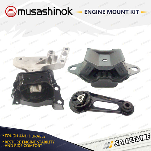 Full Engine Mount Kit for Nissan Micra K13 1.2L 3Cyl HR12DE 10-17 Auto & Man
