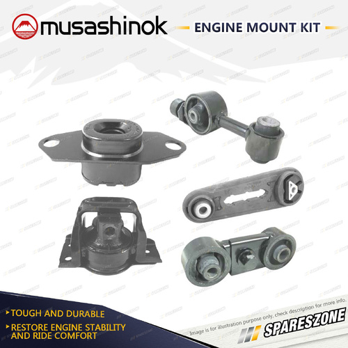 Musashinok Full Engine Mount Kit for Nissan Tiida C11 1.8L MR18DE 06-14 Manual