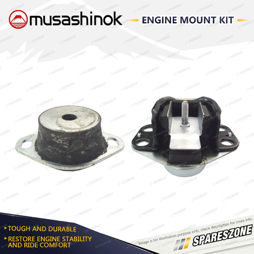 Musashinok LH + RH Engine Mount for Renault Clio X65 MK2 1.4L K4J 01-06 Auto