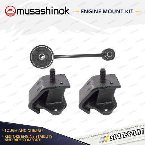Musashinok Full Engine Mount Kit for Subaru GL1.8L 4Cyl 4WD EA82 82-194 Manual