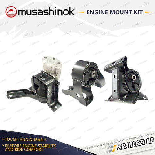 Musashinok Full Engine Mount Kit for Suzuki Celerio LF 1.0L K10B 15-18 Man CVT