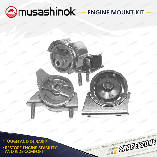 Musashinok Full Engine Mount Kit for Toyota Corolla AE96R 1.8L 7AFE 92-04 Auto