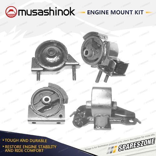 Musashinok Full Engine Mount Kit for Toyota Corolla AE93 1.6L 4AGE 91-92 Auto