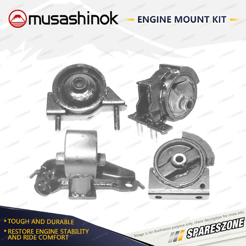 Musashinok Full Engine Mount Kit for Toyota Corolla AE93 1.6L 4AGE 89-91 Auto
