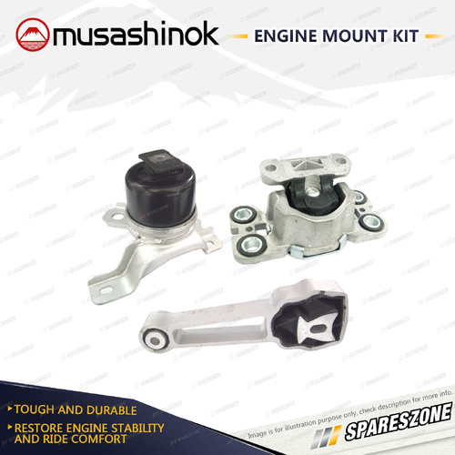 Musashinok Full Engine Mount Kit for Volvo S80 XC60 XC70 D5 2.4L 5Cyl 09-15 Auto