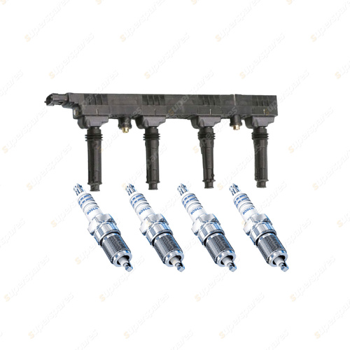 Bosch 4 Spark Plugs+Ignition Coil for Holden Astra TS TGF08 TGF67 2.0L I4 03-04