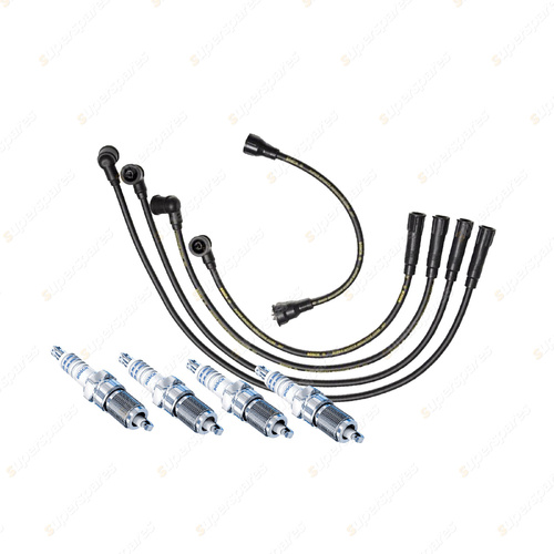 Bosch 4 Spark Plugs+Lead Kit for Mazda 323 BG BG6P BG6S 1.6L B6 I4 16V 89-97