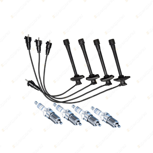 Bosch 4 Spark Plugs+Lead Kit for Toyota Camry SXV20R 2.2L 5SFE I4 94KW 97-02