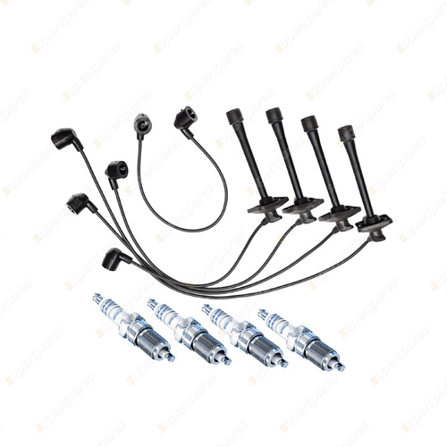 Bosch 4 Spark Plugs+Lead Kit for Toyota Corona ST180R ST181R 1.8L I4 86KW 89-93