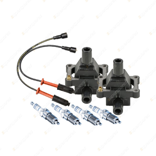 Bosch 4 Spark Plugs 2 Coils Lead Kit for Mercedes Benz MB100 661 2.3L I4 97-05