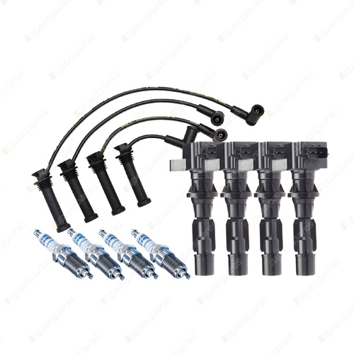 Bosch 4 Spark Plugs 4 Coils Lead Kit for Mazda 6 GG GG3R 2.3L 190KW I4 05-08