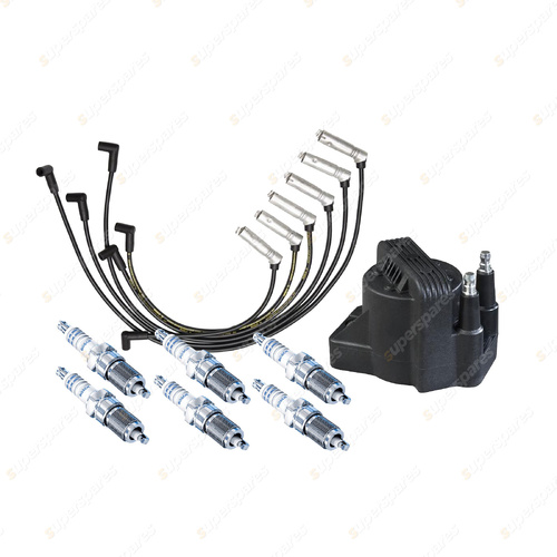 Bosch 6 Spark Plugs Coil Lead Kit for Holden Statesman WH 3.8L V6 171KW 01-03