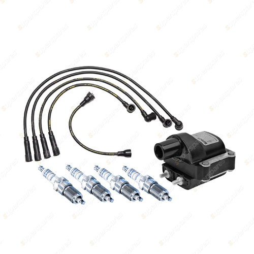 Bosch 4 Spark Plugs Coil Lead Kit for Ford Telstar AS UG8H 2.0L I4 87KW 86-87