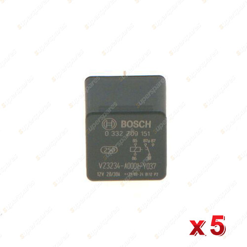 5 Pcs Bosch Multifunctional Relays 0986332401 - Function Normally Open Contact