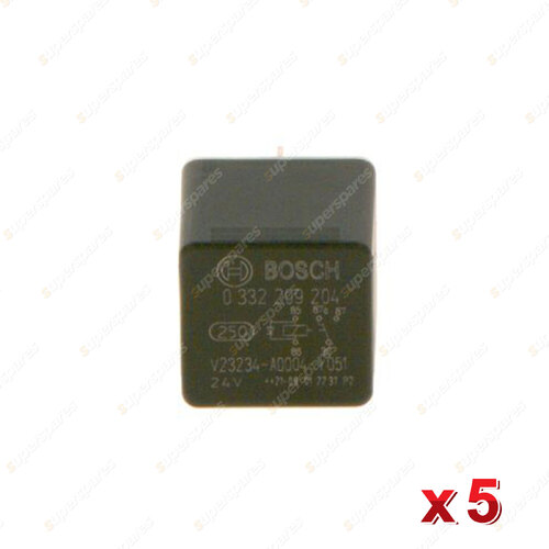 5 Pcs Bosch Multifunctional Relays 0986332403 - 5 Pin Connector Voltage 24 V
