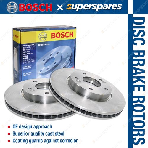 2 x Bosch Front Disc Brake Rotors for Mercedes Benz C180 C200 C230 C280 E300D