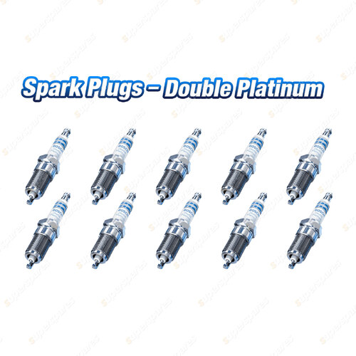 10 x Bosch Double Platinum Spark Plugs for Audi R8 423 429 422 4S 427 10Cyl