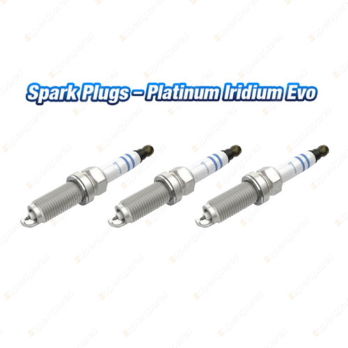 3 x Bosch Platinum Iridium Evo Spark Plugs for Toyota Raize A200A 1.0L 1KRVET I3