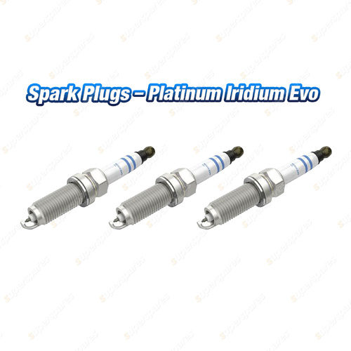 3 x Bosch Platinum Iridium Evo Spark Plugs for Skoda Fabia 81 TSI NJ 1.0L I3