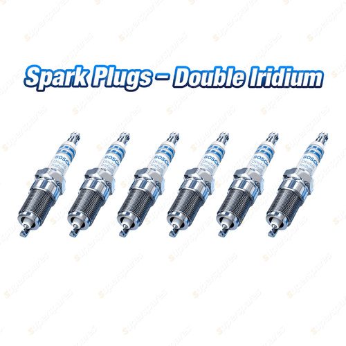 6 x Bosch Double Iridium Spark Plugs for Subaru Tribeca WX W10 WXF 3.6L EZ36D F6