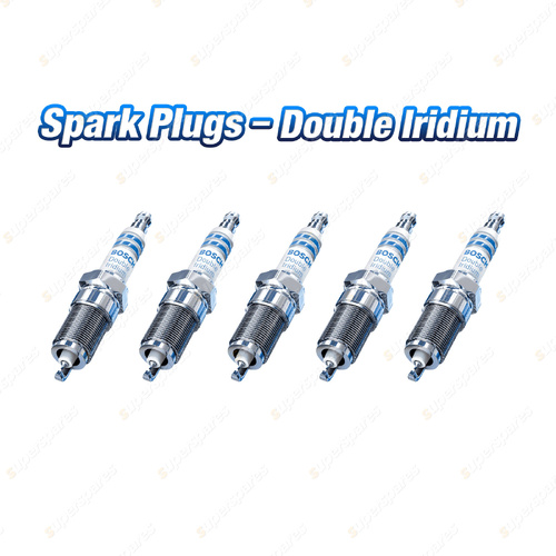 5 x Bosch Double Iridium Spark Plugs for Volvo 850 2.0L B5204F I5 20v DOHC MPFI