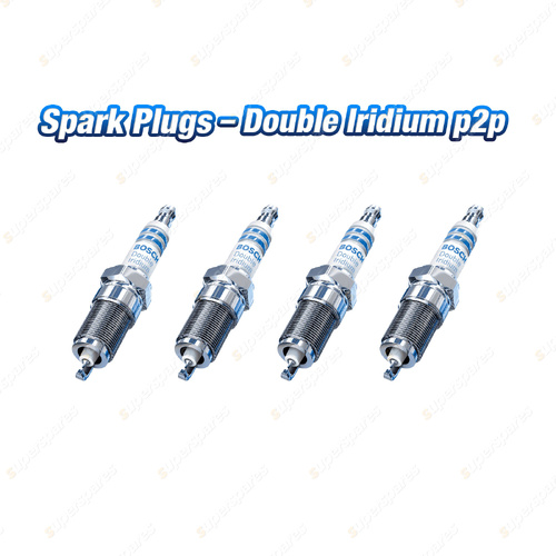 4 x Bosch Double Iridium p2p Spark Plugs for Nissan Navara D23 NP300 Tiida C11