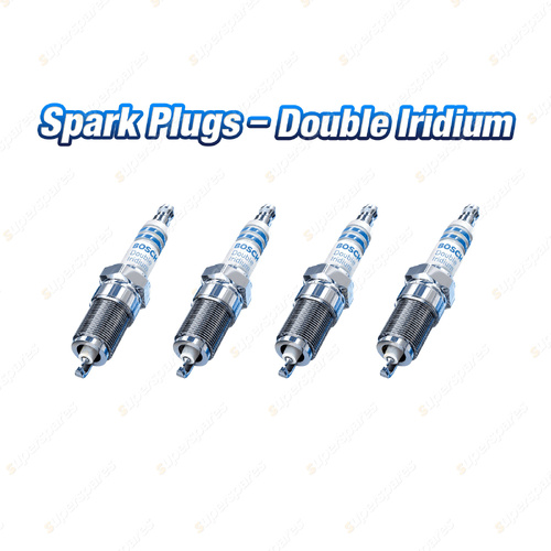4 x Bosch Double Iridium Spark Plugs for Jeep Renegade 1.4L 4Cyl Petrol 14-20