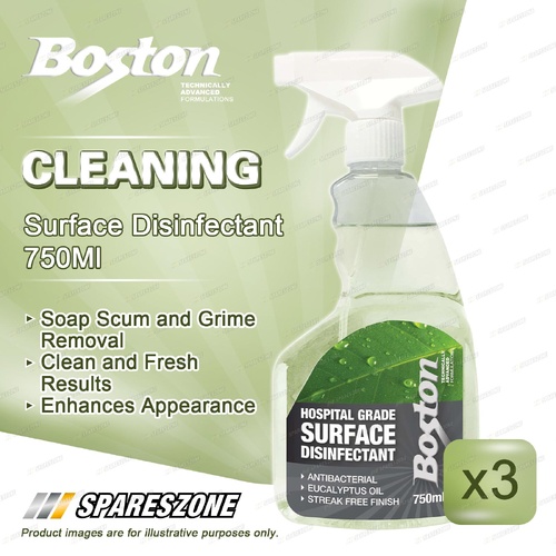 3 x Boston Surface Disinfectant 750ML - Effective Germ-Killing Maintain Hygiene
