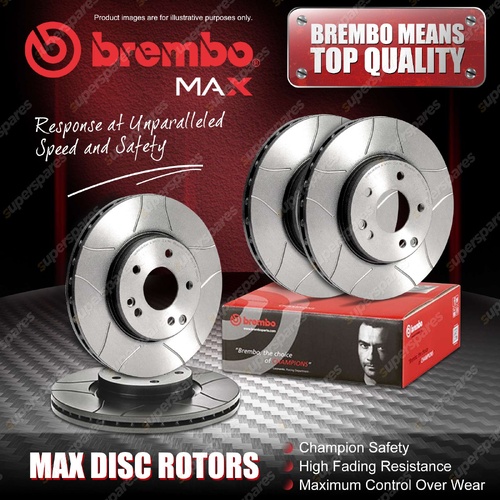 4 Brembo Front+Rear Slotted Brake Rotors for Mazda 3 BK BL 2.0 2.2 2.3 2.5L