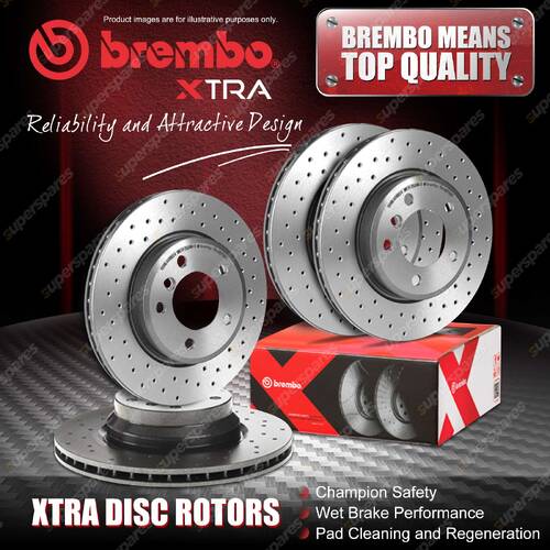 4x Brembo Front+Rear Drilled Brake Rotors for BMW 118 318 320 E81 E87 E90 04-12