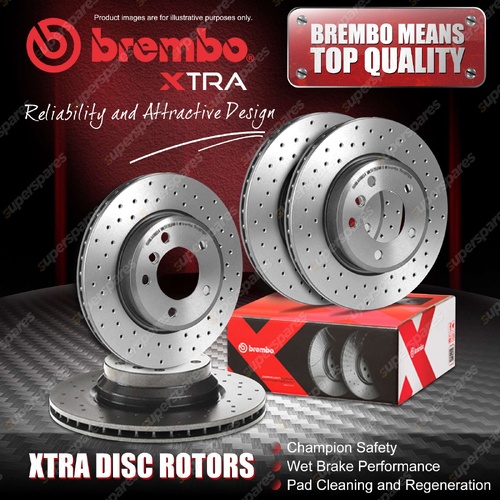 4x Brembo F+R Drilled Brake Rotors for Volkswagen Tiguan 591 592 5N 1.4 2.0L