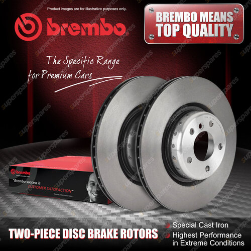 2x Rear Brembo Dual Cast Brake Rotors for Mercedes-Benz C63 S AMG 205 E63 W213
