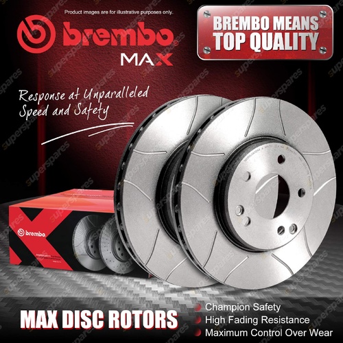 2x Front Brembo Slotted Brake Rotors for Volkswagen Tiguan 591 5N AD1 PR 1ZA 1ZD