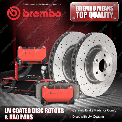 Front Brembo UV Disc Rotors NAO Brake Pads for Mercedes Benz ML63 AMG W164 390mm