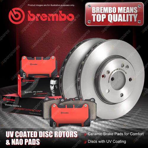 Front Brembo UV Disc Rotors NAO Brake Pads for Mitsubishi Lancer EX 1.8 CA 2.0