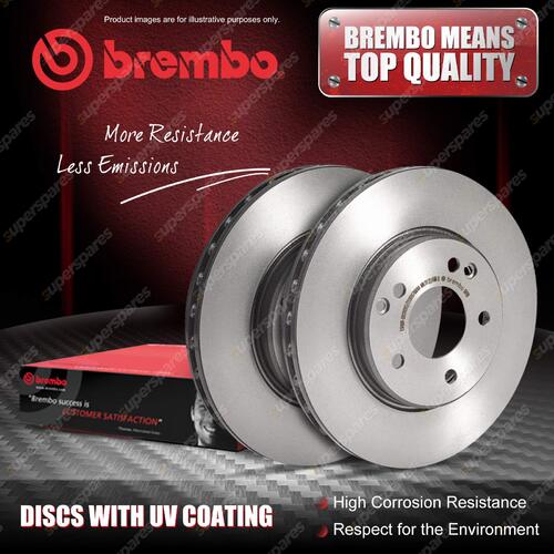 2x Front Brembo UV Disc Brake Rotors for Jeep Grand Cherokee III WH WK 6.1 SRT8