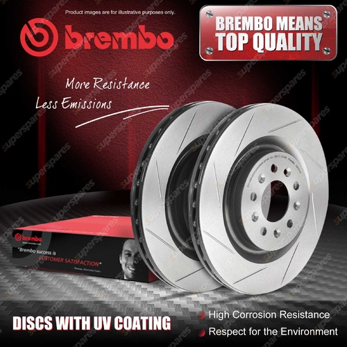 2x Front Brembo UV Coated Slotted Disc Brake Rotors for Dodge Challenger Charger