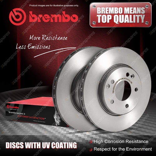 2x Rear Brembo UV Coated Disc Brake Rotors for Honda Accord CR2 2.4L 129kW